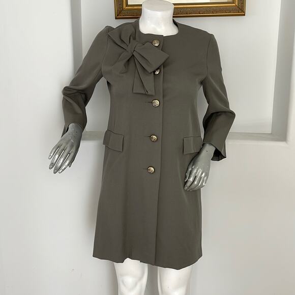 HACHE GRAY DRESS/COAT VIRGIN-WOOL MADE IN ITALY IT 46 - Picture 13 of 14